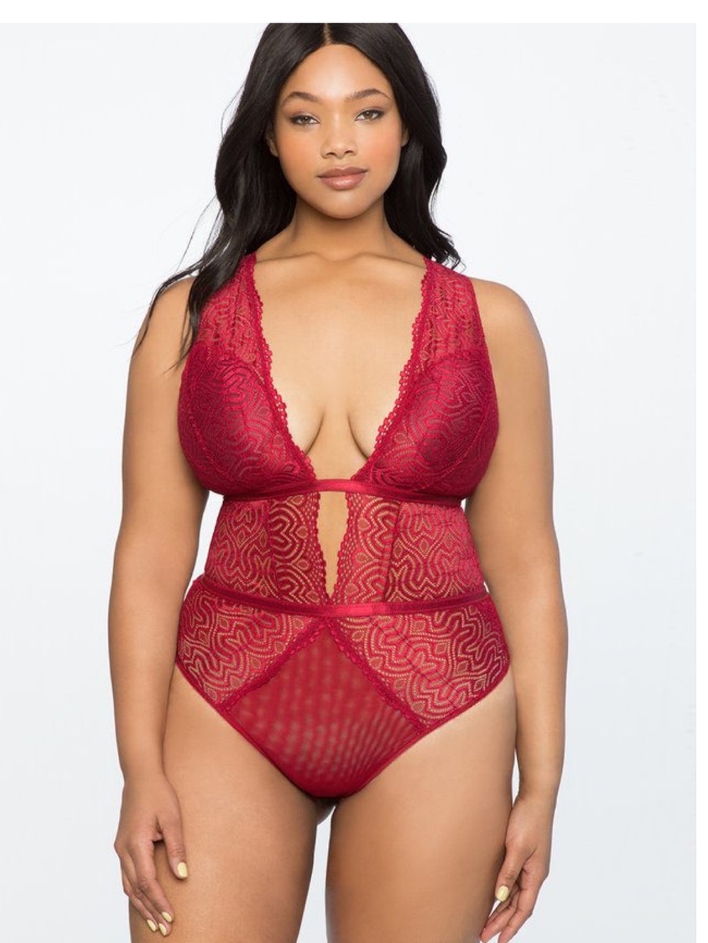 Eloquii Red Lace Lingerie Body Suit Sz 22